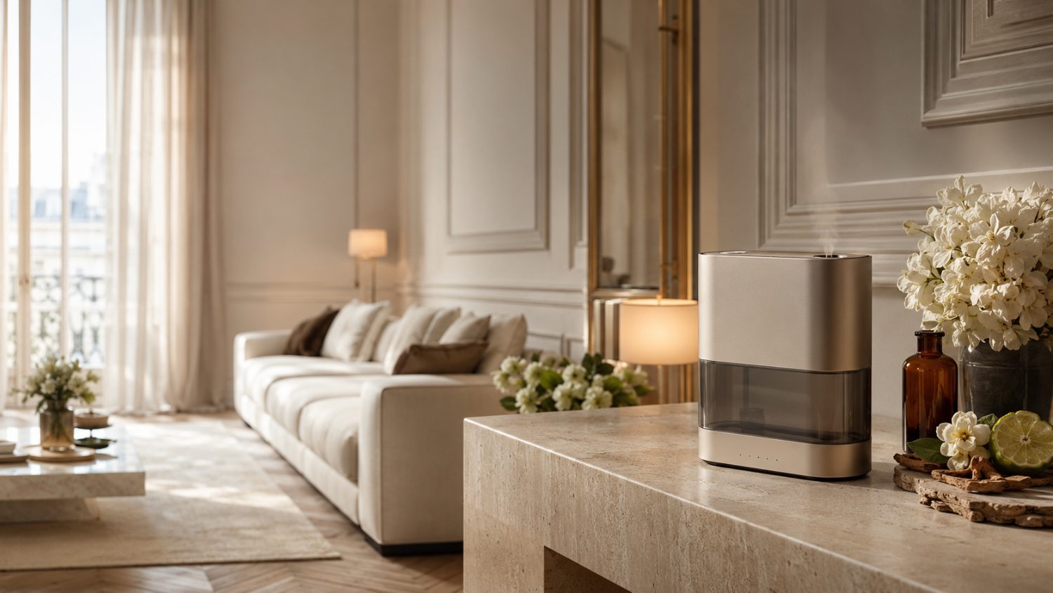 Diffuseur de parfum professionnel HAOVIA créant une ambiance d'hôtel 5 étoiles à la maison