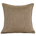 Housse de coussin HAOVIA camel, zoom sur le tombé et la texture du coton naturel