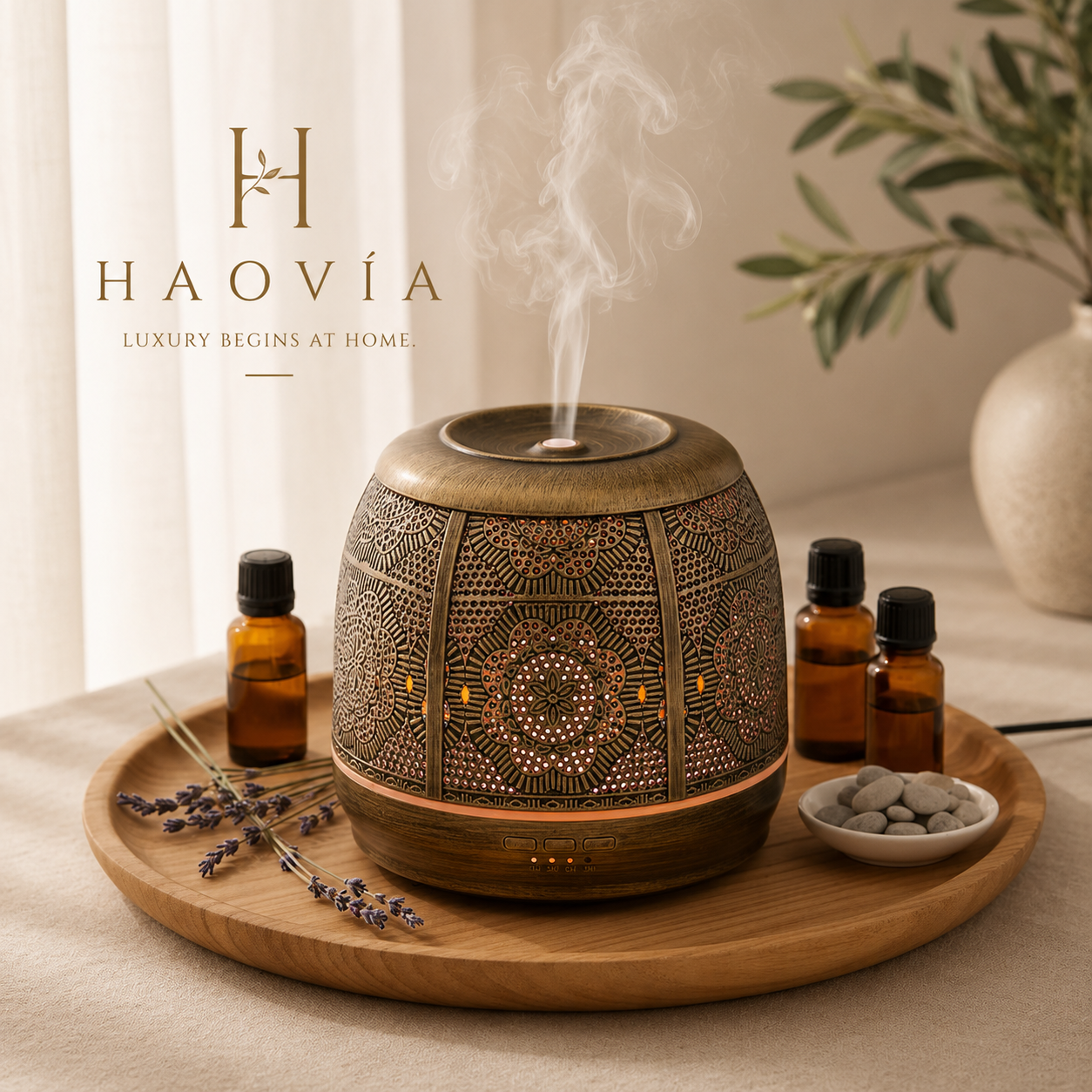 Diffuseur HAOVIA No.3 en métal sculpté, packshot principal sur fond neutre