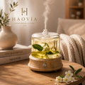 Diffuseur HAOVIA No.4 en verre véritable et bois clair, packshot principal