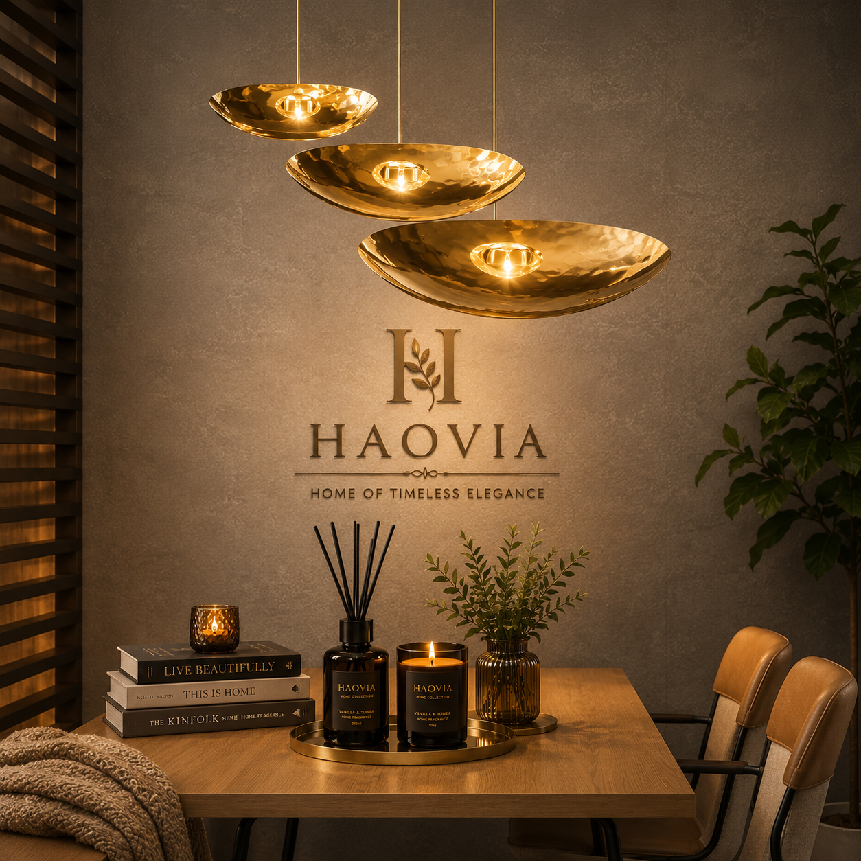 Suspension HAOVIA dôme en cuivre massif, packshot principal